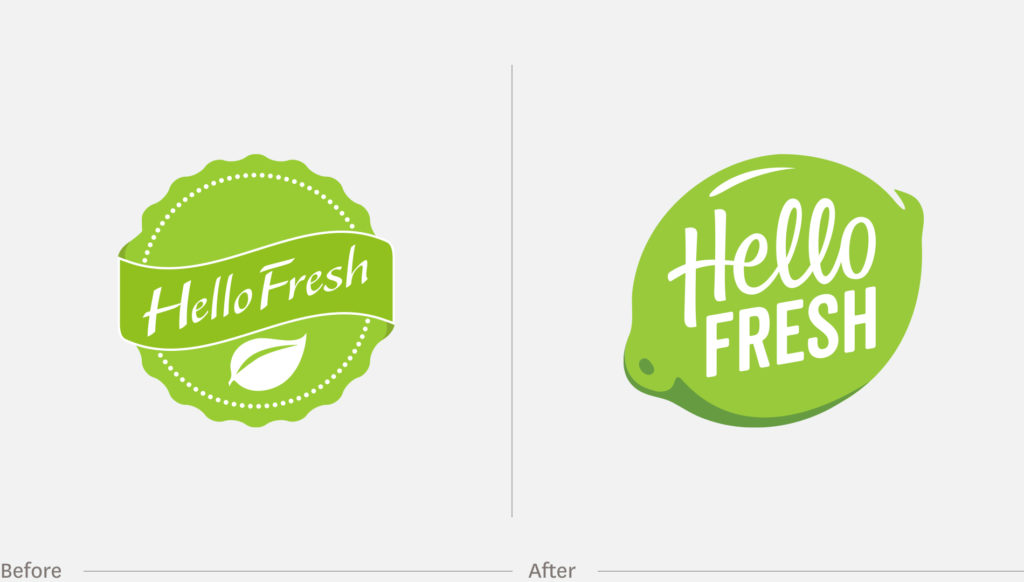HelloFresh logo before and after