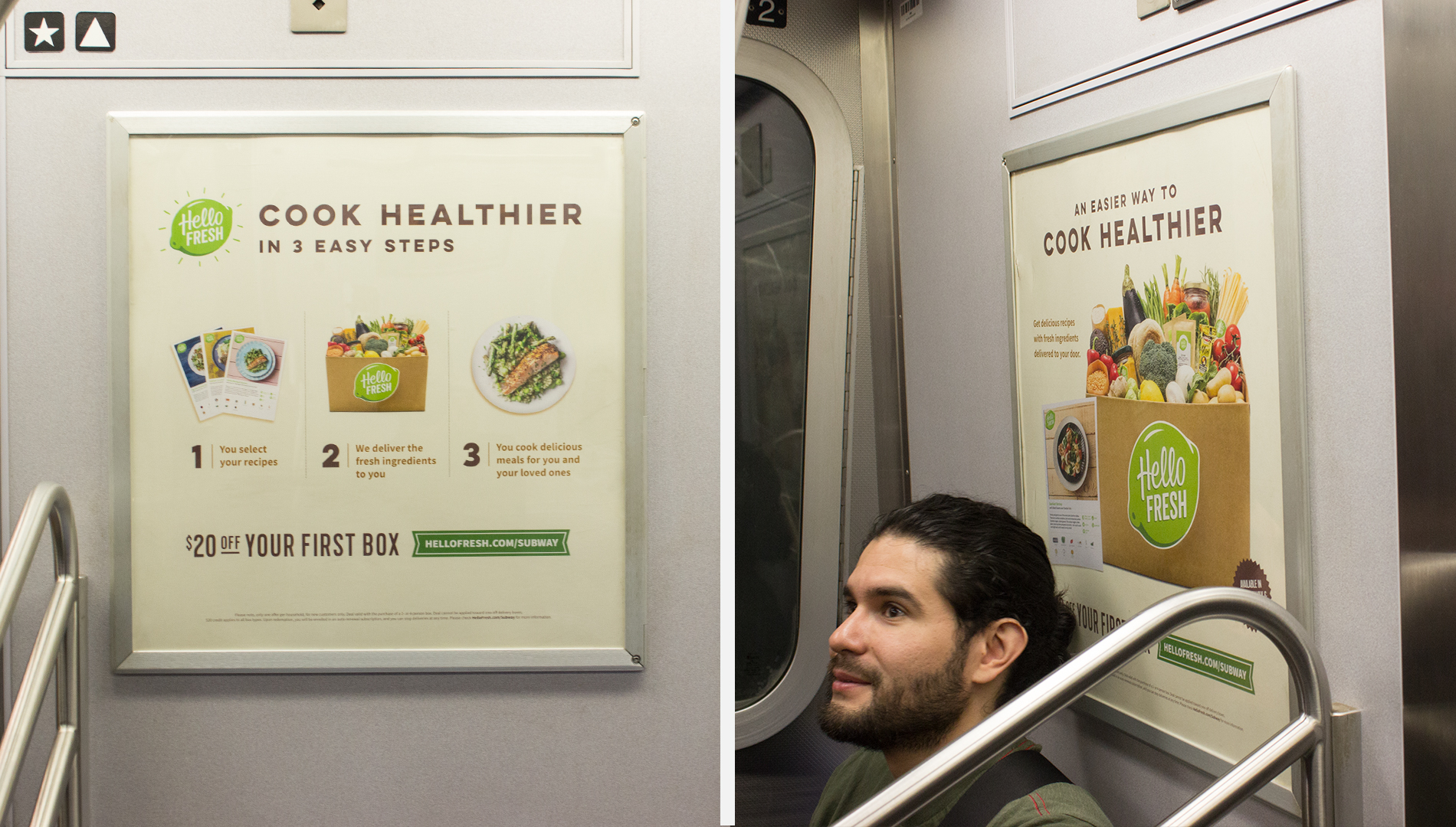 HelloFresh transit campaign on NYC subway