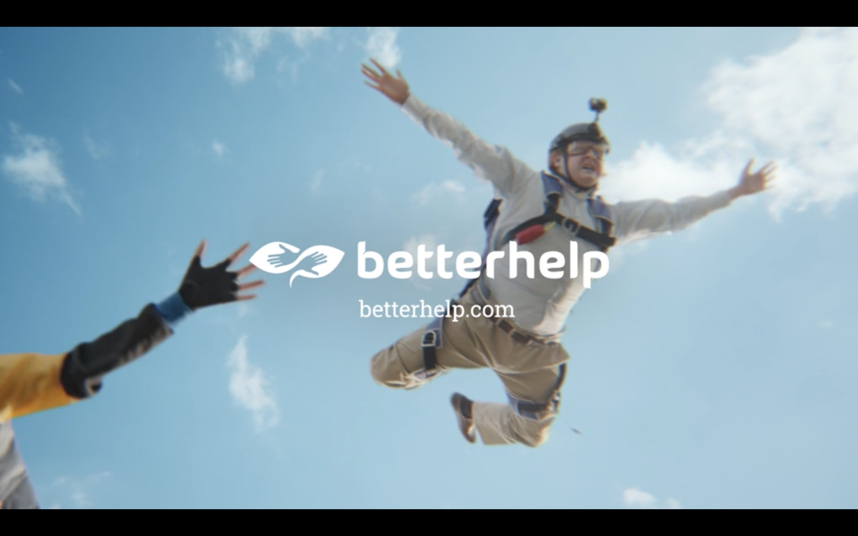 BetterHelp Challenging Mental Health Stigmas - Sky Diving End Card With BetterHelp Logo